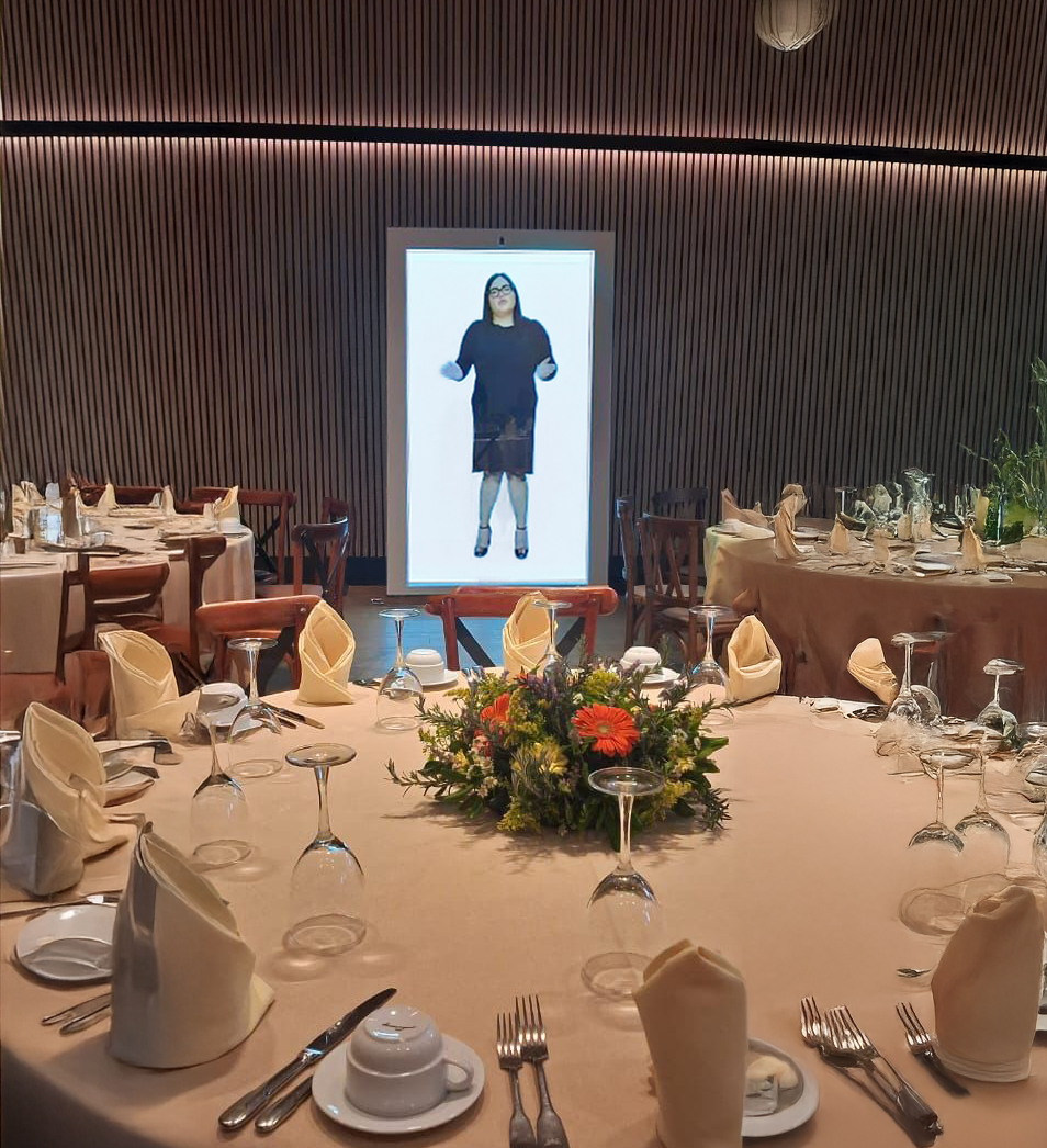 Cabina Holográfic de Smart Touch al interior del evento de Bausen