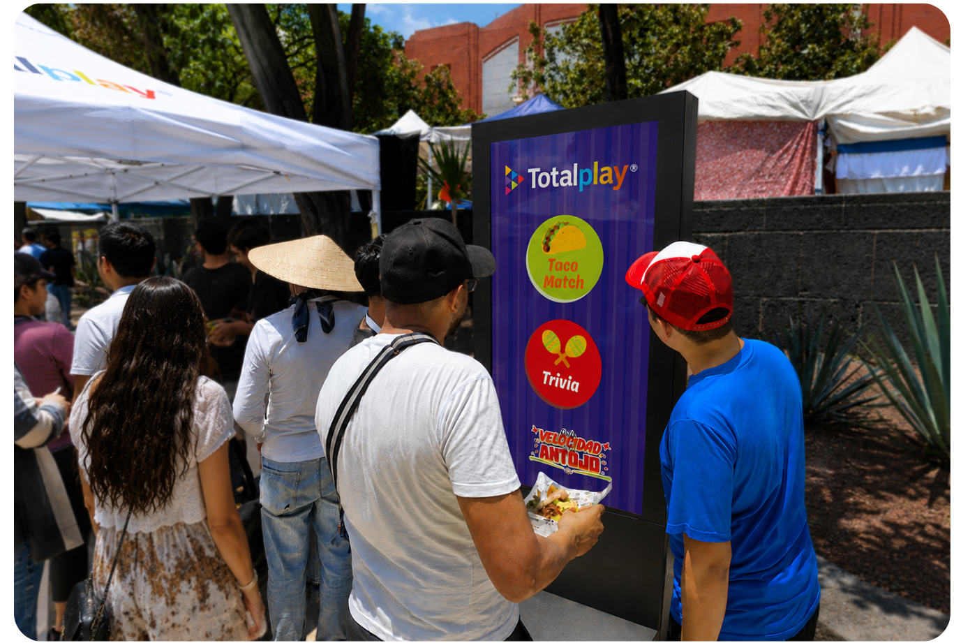 Fotos Blog Totalplay Taco Chilango 2026 Interaccción kiosco interactivo Outdoor (2)