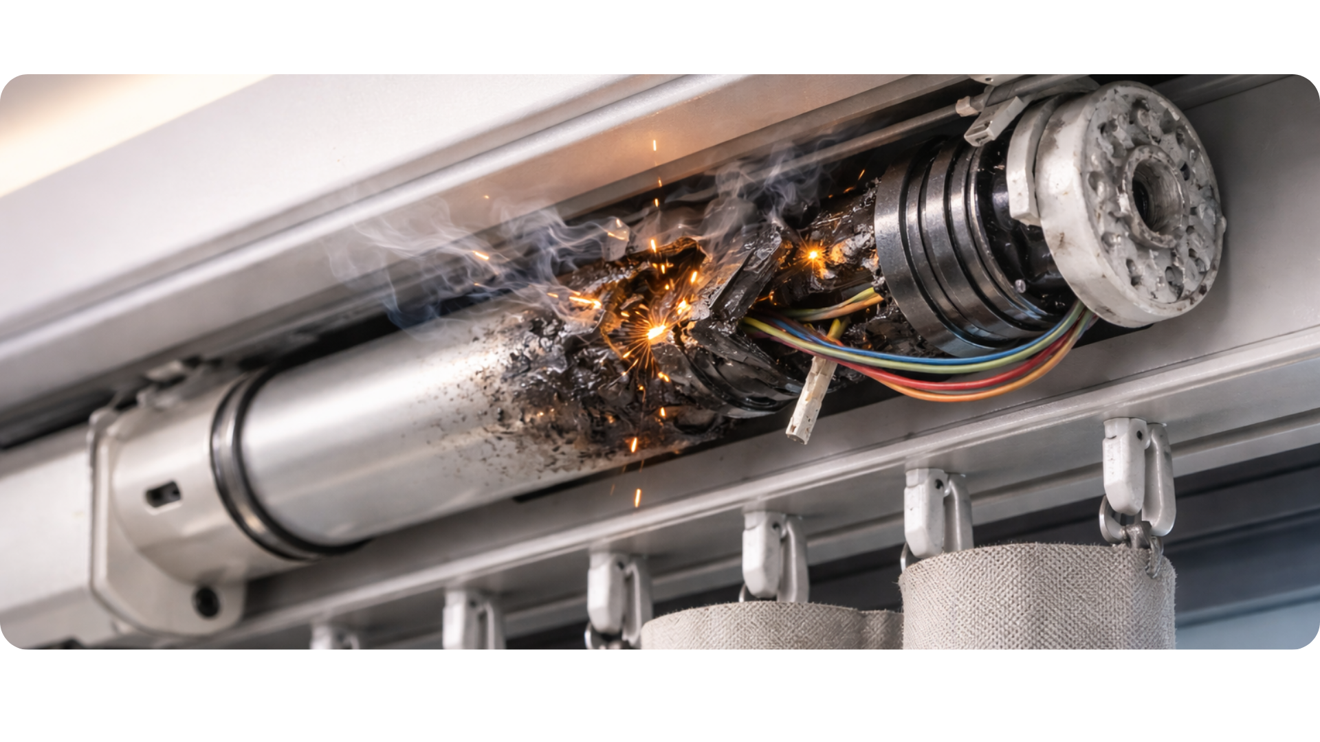 Motor de cortinas dañado