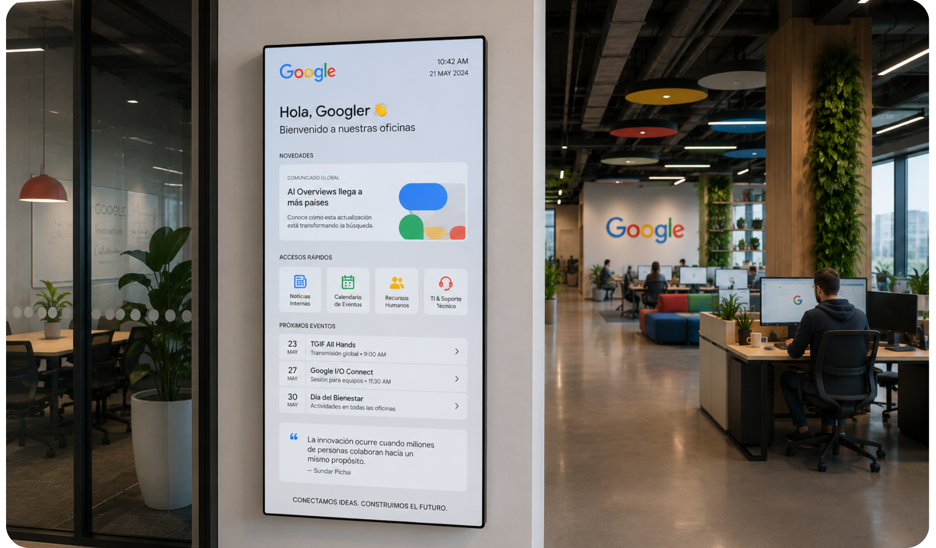 Señalización digital interactiva en Google