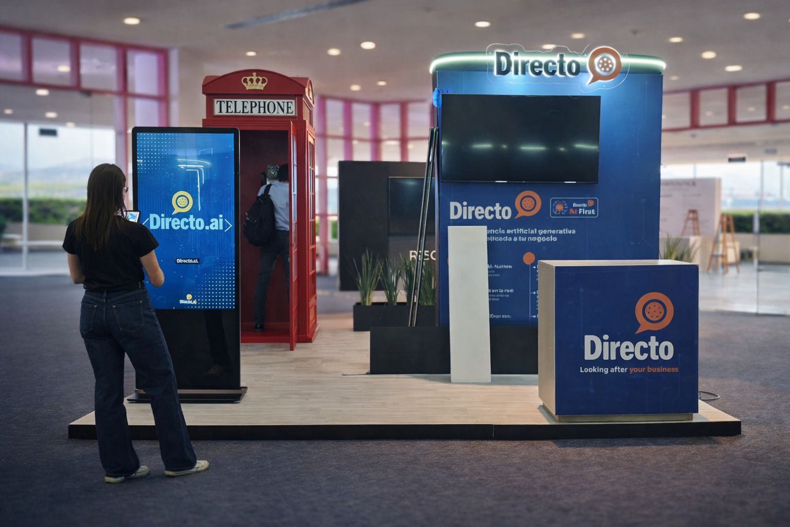Stand interactivo de la empresa lider en soluciones de telecomunicación de Directo